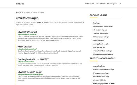 Liwest At Login ❤️ One Click Access - iLoveLogin