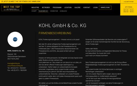 KOHL GmbH & Co. KG - MEET THE TOP - B2B Fitness ...