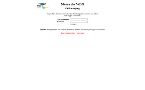 Mensa des WDG - Onlinezugang - Liebigmensa