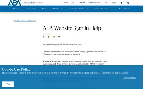 ABA Website Sign In Help - American Bar Association