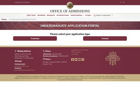 Undergraduate Application Portal - Florida State University