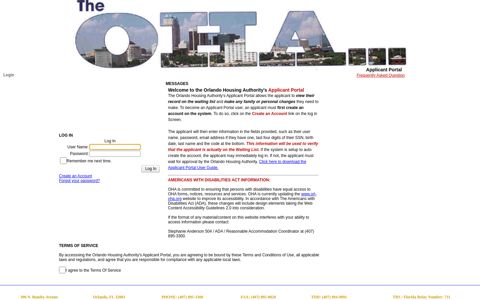 Applicant Portal - Orlando Housing Authority