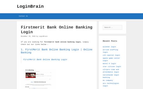 Firstmerit Bank Online Banking Login - LoginBrain