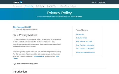 Privacy Policy | LinkedIn