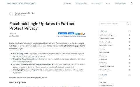 Facebook Login makes updates to further protect privacy