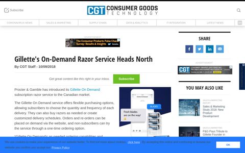 Gillette's On-Demand Razor Service Heads North | Consumer ...