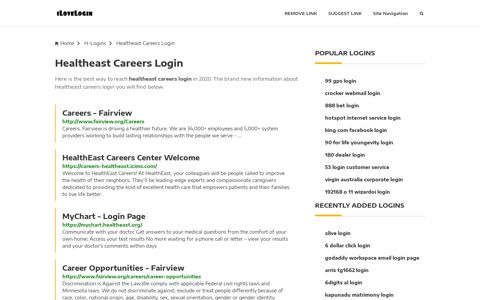 Healtheast Careers Login ❤️ One Click Access - iLoveLogin