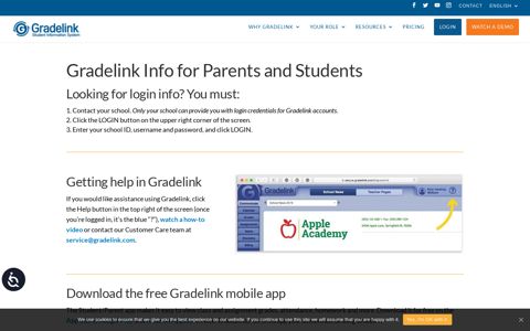 Parent and Student Login | Gradelink