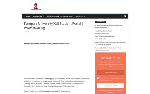 Kampala University(KU) Student Portal | www.ku.ac.ug ...