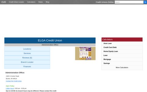 ELGA Credit Union - Burton, MI - Credit Unions Online