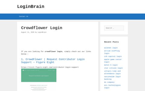 Crowdflower | Request Contributor Login Support - Figure Eight