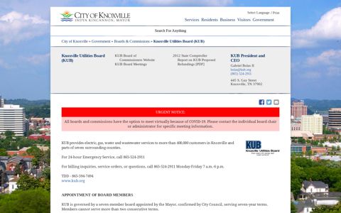 Knoxville Utilities Board (KUB) - City of Knoxville