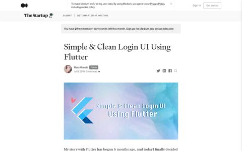 Simple & Clean Login UI Using Flutter | by Mais Alheraki | The ...