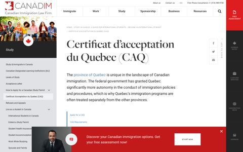 Certificat d'acceptation du Quebec (CAQ) - Canadim