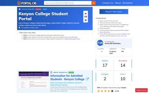 Kenyon College Student Portal