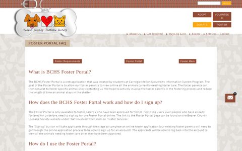 Foster Portal FAQ | Beaver County Humane Society