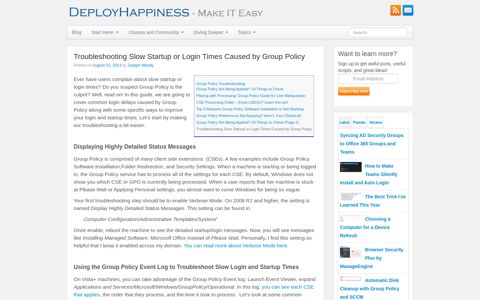 Troubleshooting Slow Startup or Login ... - DeployHappiness