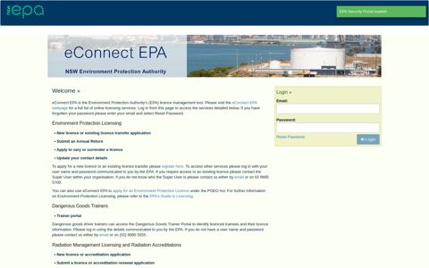 EPA Security Portal - Environment.Nsw.Gov.Au