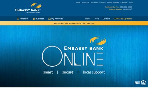 Embassy Online Services - Embassy Bank for the Lehigh Valley