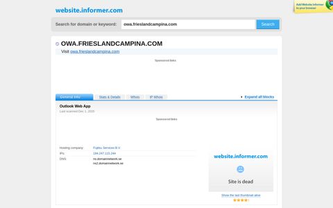 owa.frieslandcampina.com at WI. Outlook Web App