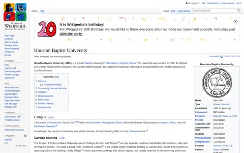 Houston Baptist University - Wikipedia