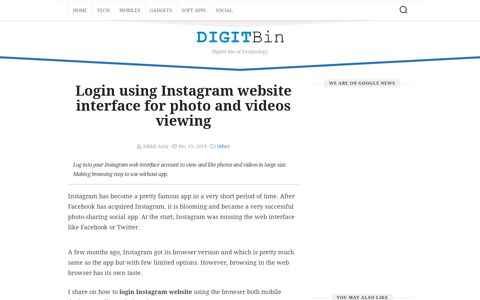 How to login Instagram website using browser? - DigitBin