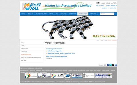 Vendor Registration - Hindustan Aeronautics Limited