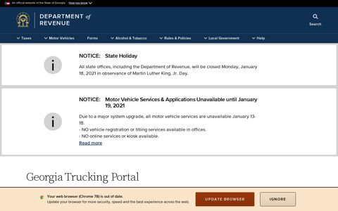 Georgia Trucking Portal | Georgia Department of Revenue