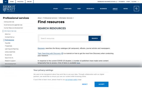 Find resources - Heriot-Watt University