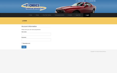 1st Choice Financial - Login - 1st Choice Financial Services