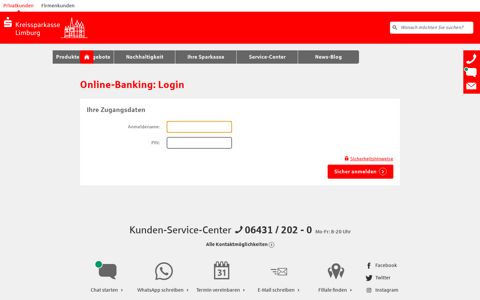 Online-Banking: Login - Kreissparkasse Limburg