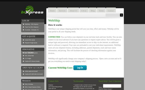 WebShip - InXpress Solutions