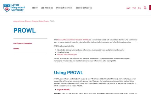 PROWL - Loyola Marymount University