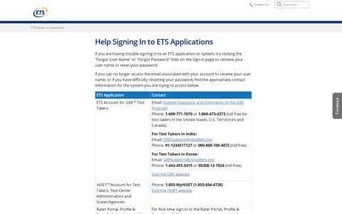 Help Signing In to ETS Applications - ETS