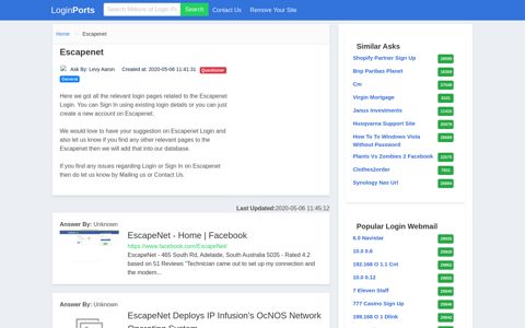 Login Escapenet or Register New Account - LoginPorts