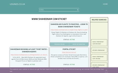 www shaheenair com eticket - General Information about Login