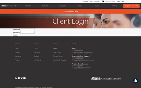Client Login - Jonas Construction Software