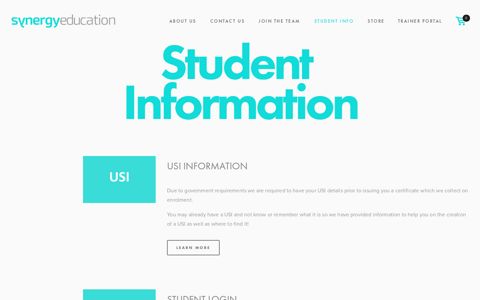 STUDENT INFO — Synergy Education