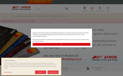 Welcome to Home | Afrox eShop - South Africa