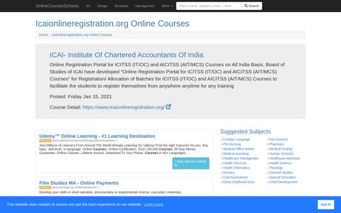 Icaionlineregistration.org Online Courses