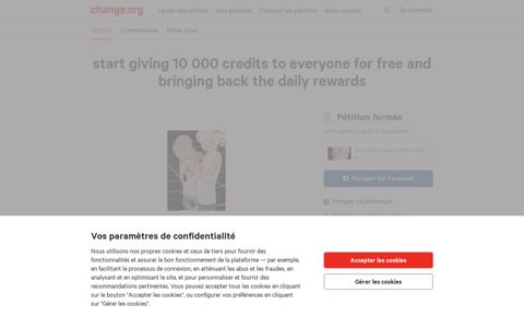 Petition · start giving 10 000 credits to everyone for free and ...