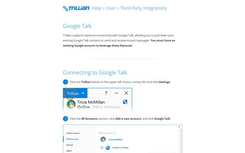 Connecting to Google Talk | Trillian
