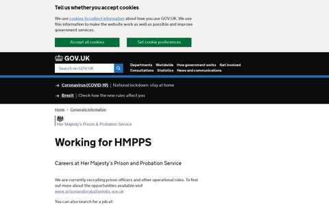 Working for HMPPS - Her Majesty's Prison and Probation ...