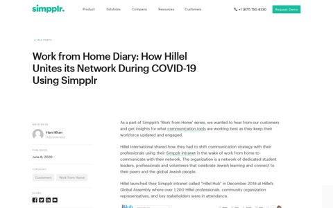 How Hillel Unites its Network During COVID-19 Using Simpplr