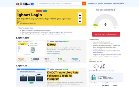 Ighoot Login - Ig Hoot 100k - A database full of login pages ...