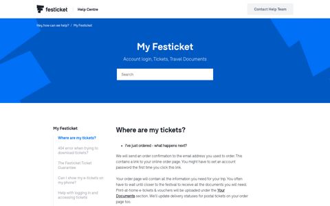 Where are my tickets? – Hey, how can we help? - Festicket ...