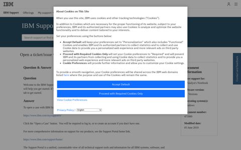 Open a ticket/issue with support, use the IBM Support Portal