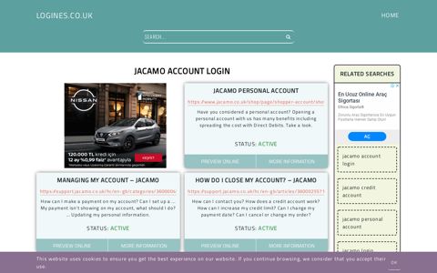 jacamo account login - General Information about Login