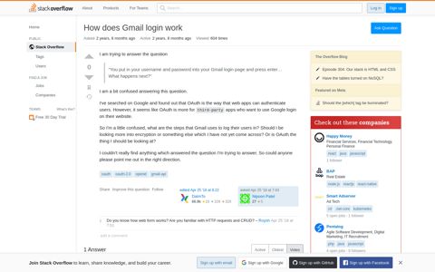 How does Gmail login work - Stack Overflow
