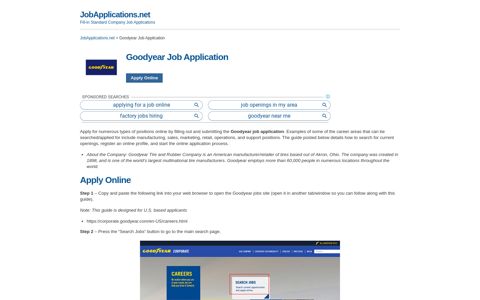 Goodyear Job Application - Apply Online